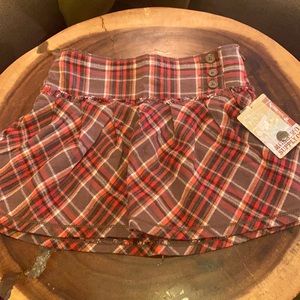 Orange/ brown plaid skirt. Size M 7/8